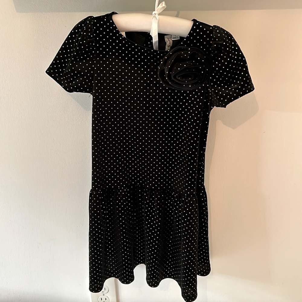 Janie and Jack Black velvet dress size 6